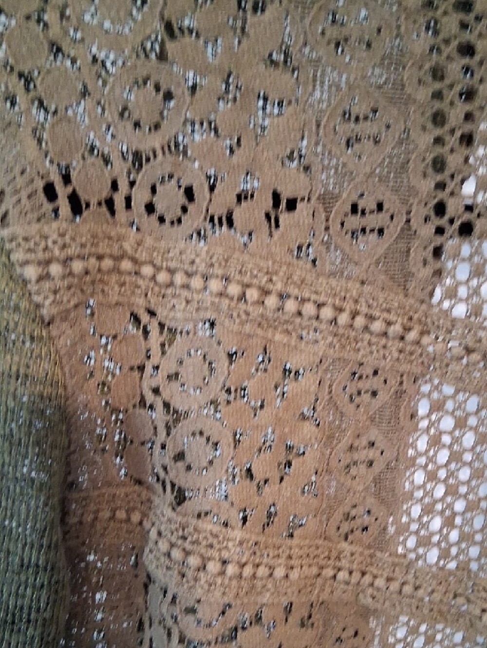 Almost Famous Olive Green Open Front Draped Knit Cardigan Boho Sweater S - Picture 6 of 6